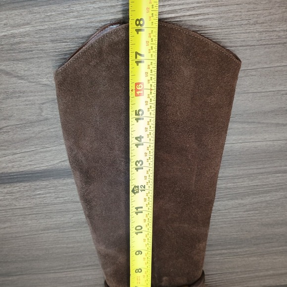 Dolce Vita Brown Suede Knee High Western Boots Pointed Toe Block Heel Zip Size 5 - Picture 8 of 16